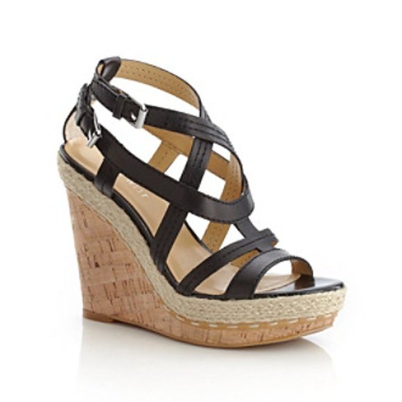 Nine West "Namiah" Strappy Sandals/Cork Wedge /7.5 - Picture 1 of 12